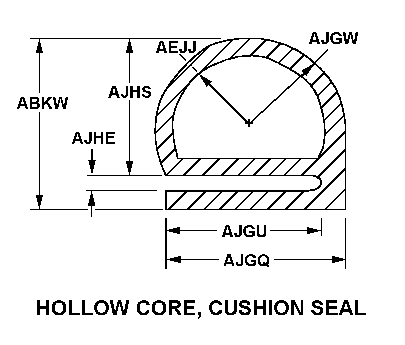 HOLLOW CORE, CUSHION SEAL style nsn 9390-00-910-0102