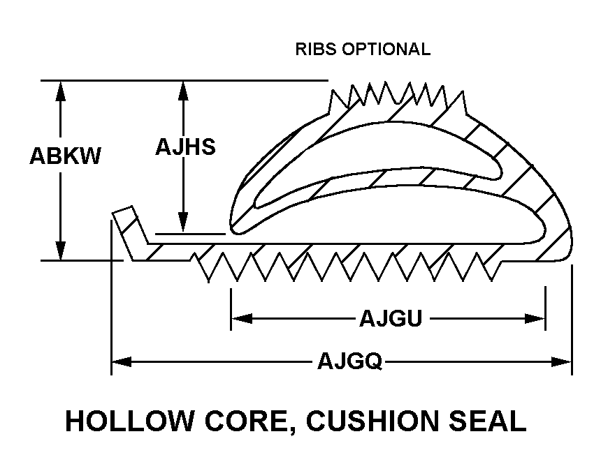 HOLLOW CORE, CUSHION SEAL style nsn 9390-00-908-1511
