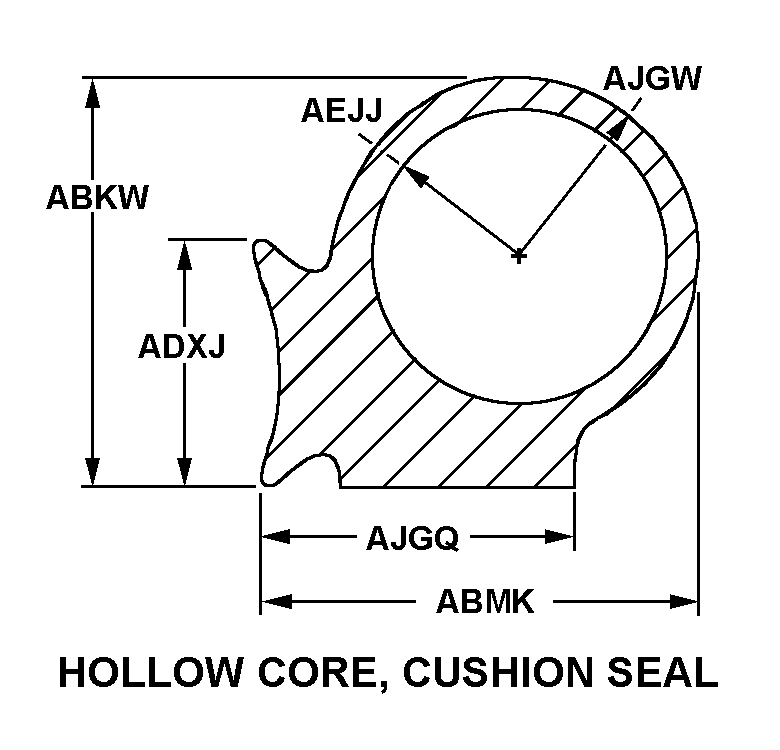 HOLLOW CORE, CUSHION SEAL style nsn 9390-00-912-1853