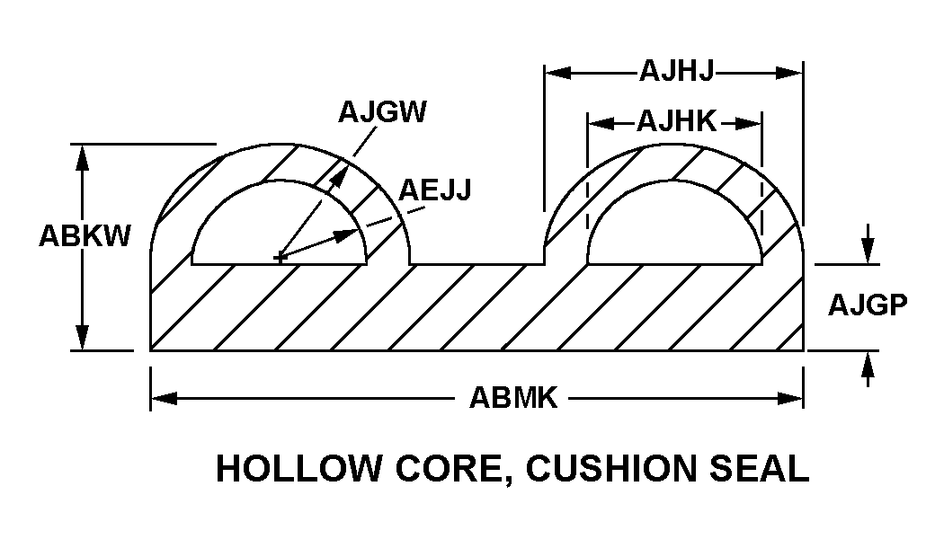 HOLLOW CORE, CUSHION SEAL style nsn 9390-00-247-2342