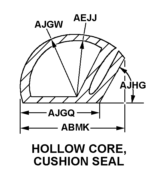 HOLLOW CORE, CUSHION SEAL style nsn 9390-00-160-9296