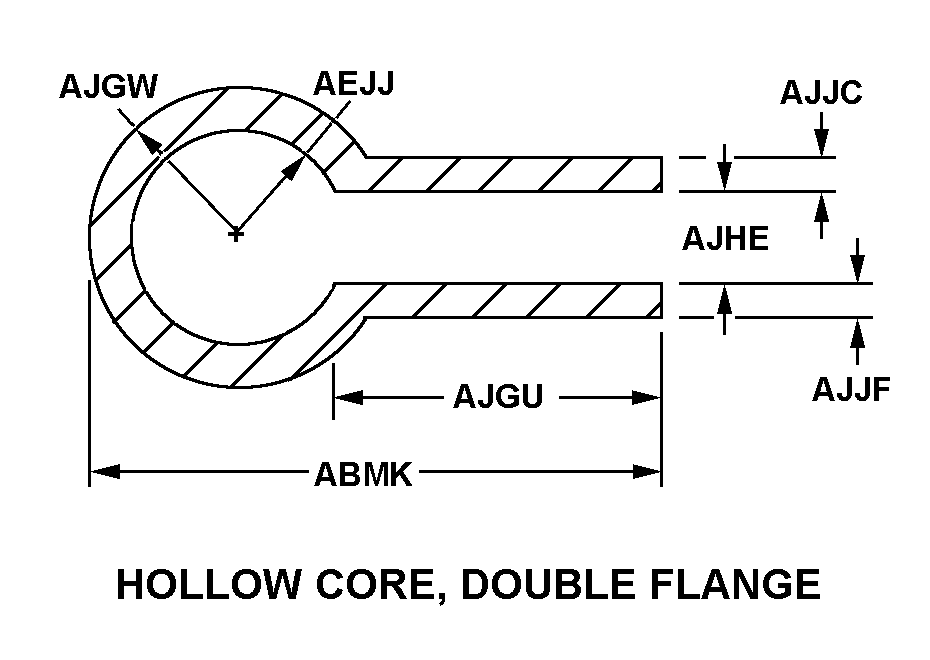 HOLLOW CORE, DOUBLE FLANGE style nsn 9390-01-293-2675