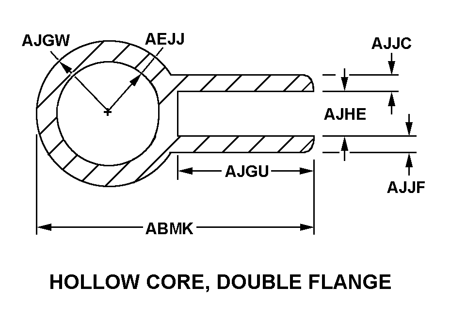 HOLLOW CORE, DOUBLE FLANGE style nsn 9390-01-293-2674