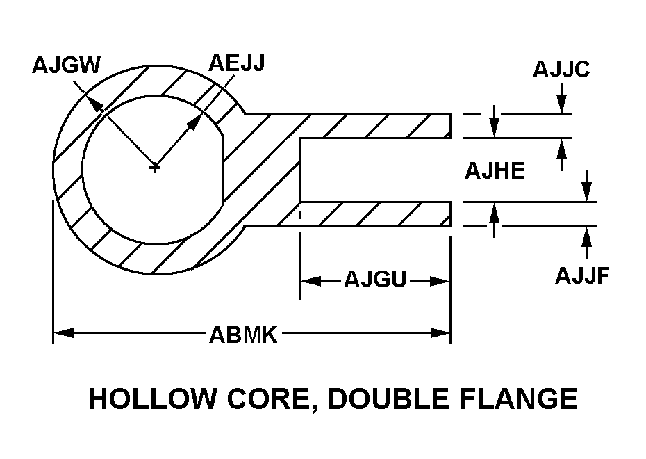 HOLLOW CORE, DOUBLE FLANGE style nsn 9390-01-293-2674