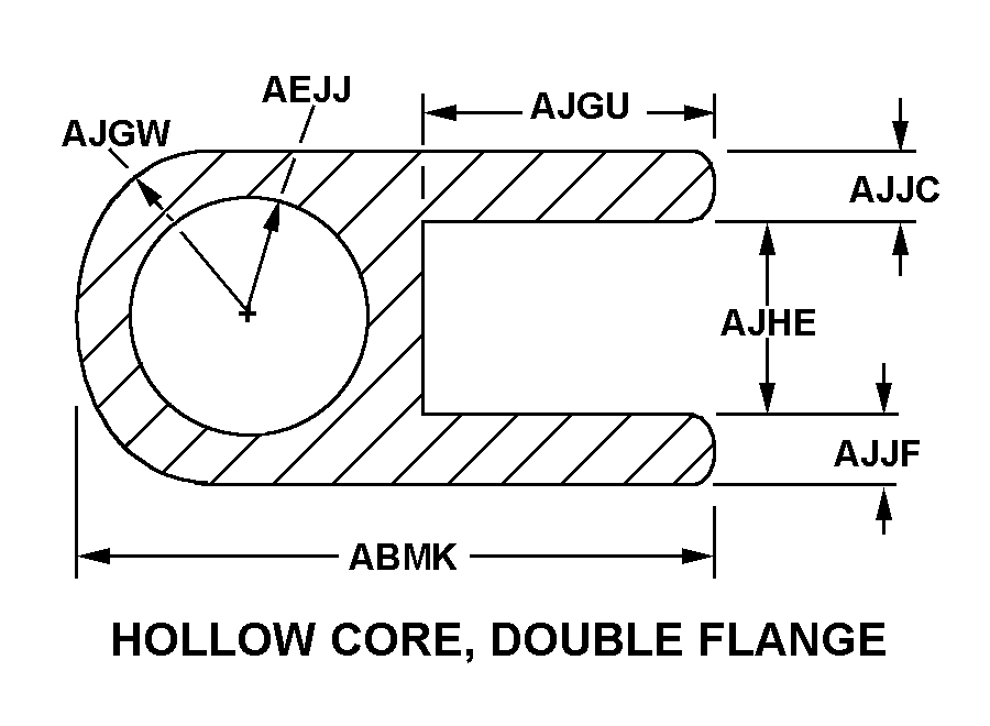 HOLLOW CORE, DOUBLE FLANGE style nsn 9390-01-293-2674