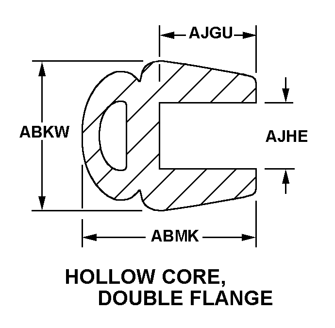 HOLLOW CORE, DOUBLE FLANGE style nsn 9390-01-293-2675