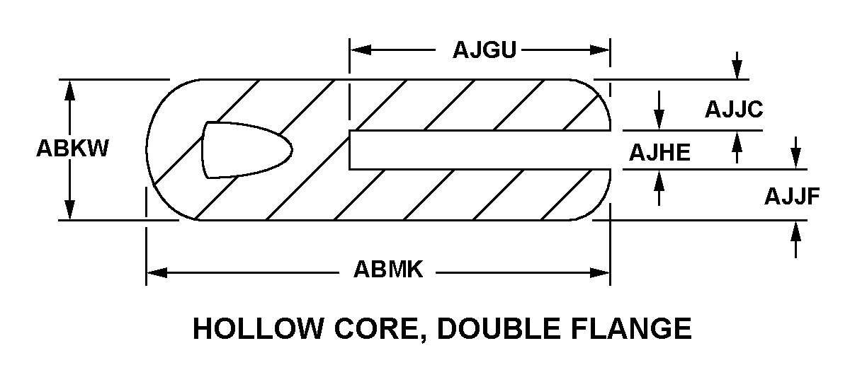 HOLLOW CORE, DOUBLE FLANGE style nsn 9390-01-293-2677