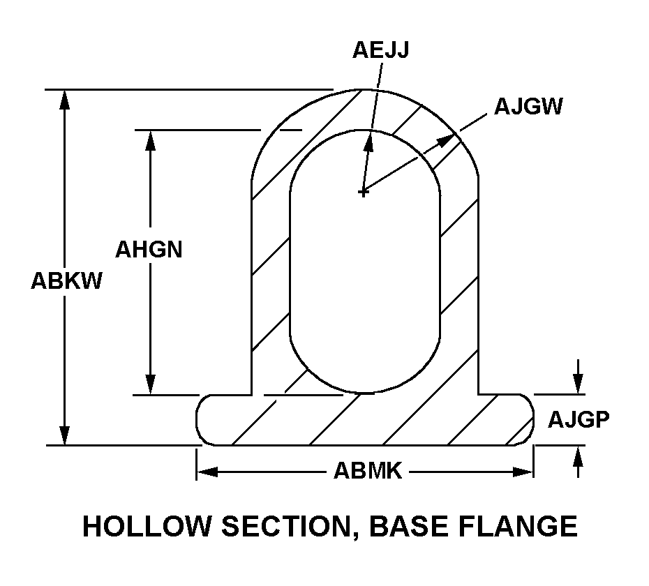 HOLLOW SECTION, BASE FLANGE style nsn 9390-01-325-3137