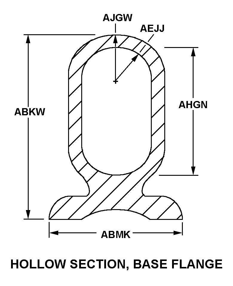 HOLLOW SECTION, BASE FLANGE style nsn 9390-01-325-3137