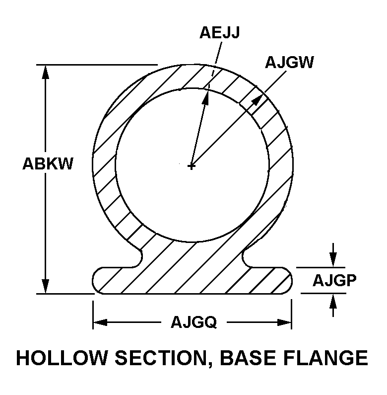 HOLLOW SECTION, BASE FLANGE style nsn 9390-01-290-2145