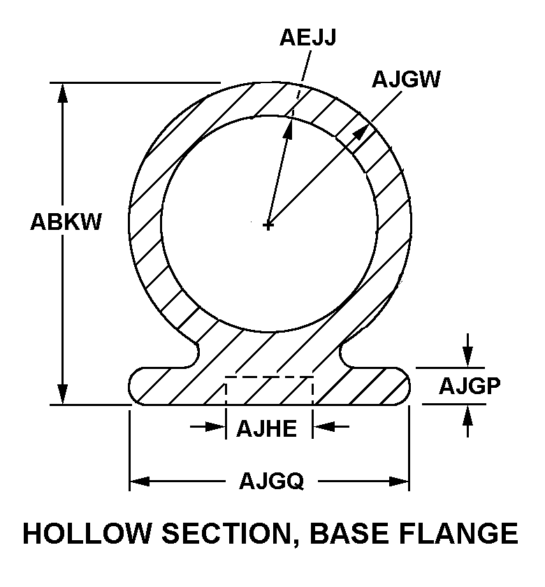 HOLLOW SECTION, BASE FLANGE style nsn 9390-01-325-3137