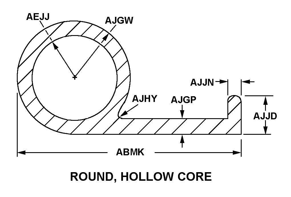 ROUND, HOLLOW CORE style nsn 9390-00-238-0286