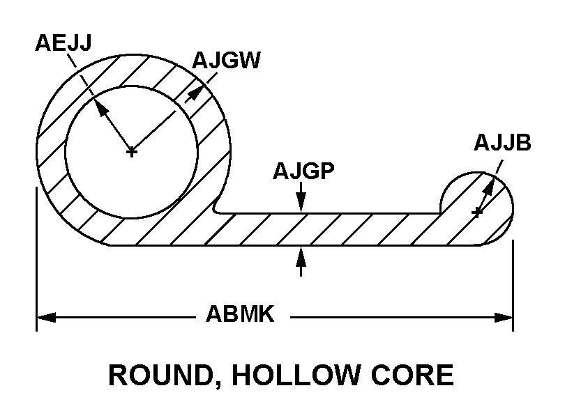 ROUND, HOLLOW CORE style nsn 9390-01-593-8733