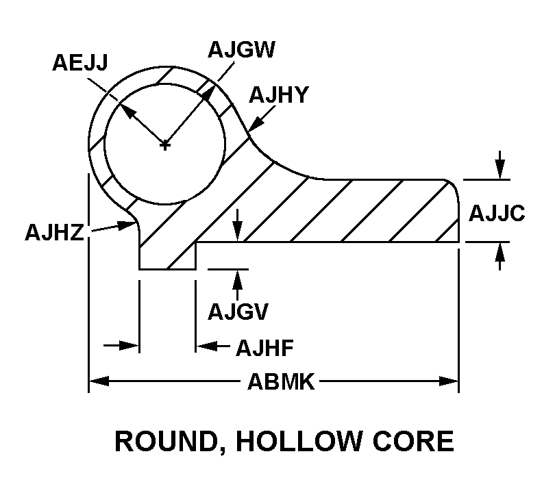 ROUND, HOLLOW CORE style nsn 9390-01-017-5136