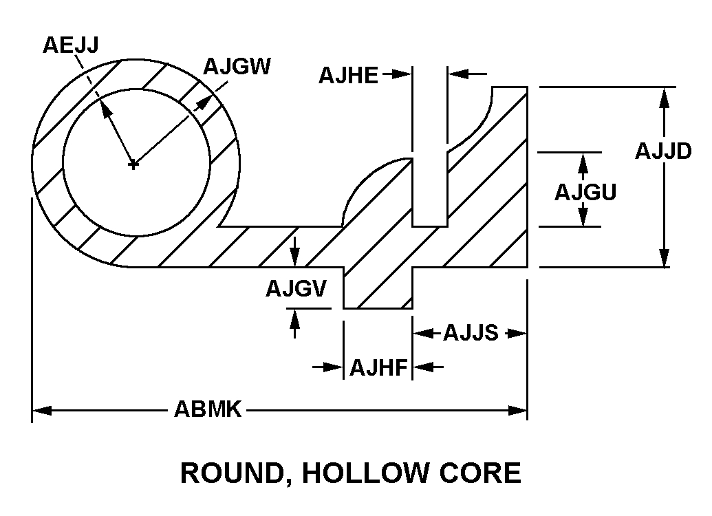 ROUND, HOLLOW CORE style nsn 9390-00-239-8632