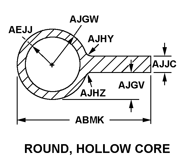 ROUND, HOLLOW CORE style nsn 9390-00-065-5119