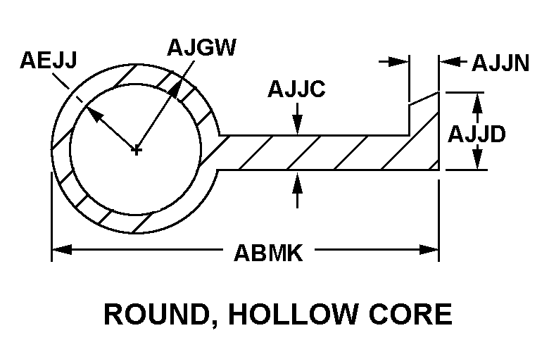 ROUND, HOLLOW CORE style nsn 9390-00-246-3775