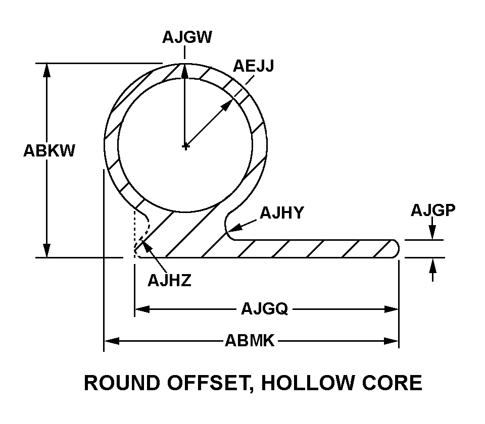 ROUND OFFSET, HOLLOW CORE style nsn 9390-00-640-9022