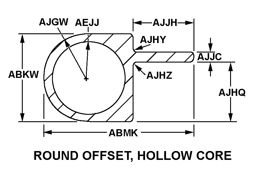 ROUND OFFSET, HOLLOW CORE style nsn 9390-00-640-9022