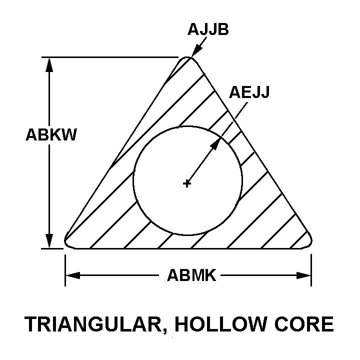 TRIANGULAR, HOLLOW CORE style nsn 9390-00-891-8749