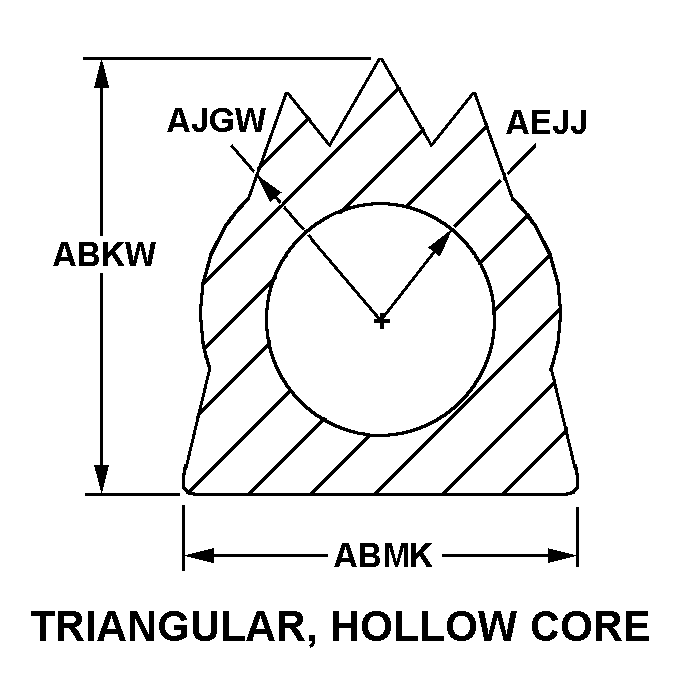 TRIANGULAR, HOLLOW CORE style nsn 9390-00-891-8749