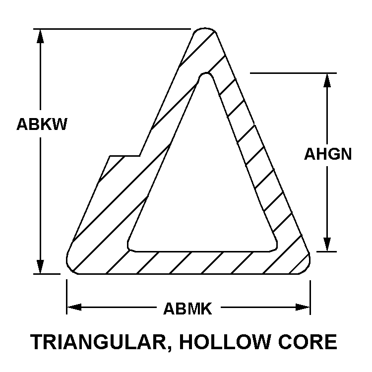 TRIANGULAR, HOLLOW CORE style nsn 9390-00-891-8749