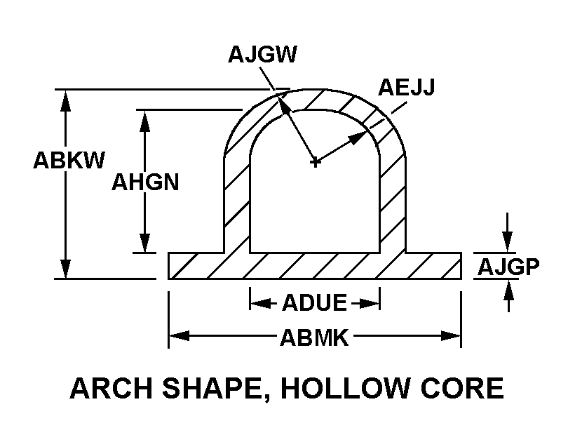 ARCH SHAPE, HOLLOW CORE style nsn 9390-01-189-5988