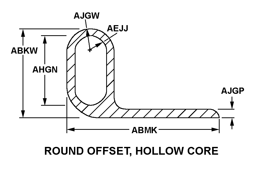 ROUND OFFSET, HOLLOW CORE style nsn 9390-00-640-9022