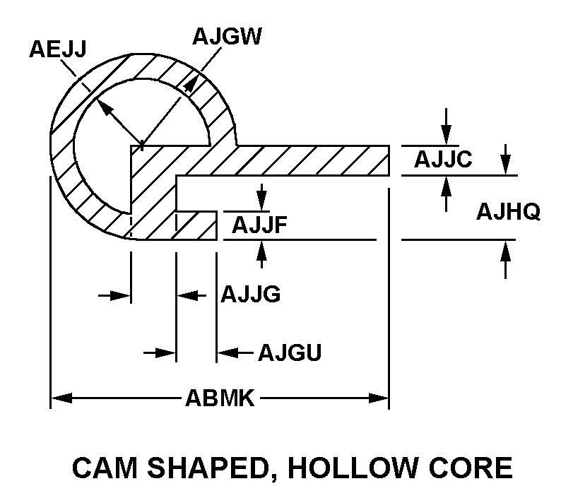 CAM SHAPED, HOLLOW CORE style nsn 9390-01-494-9348