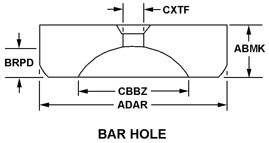 BAR HOLE style nsn 3120-01-215-9061