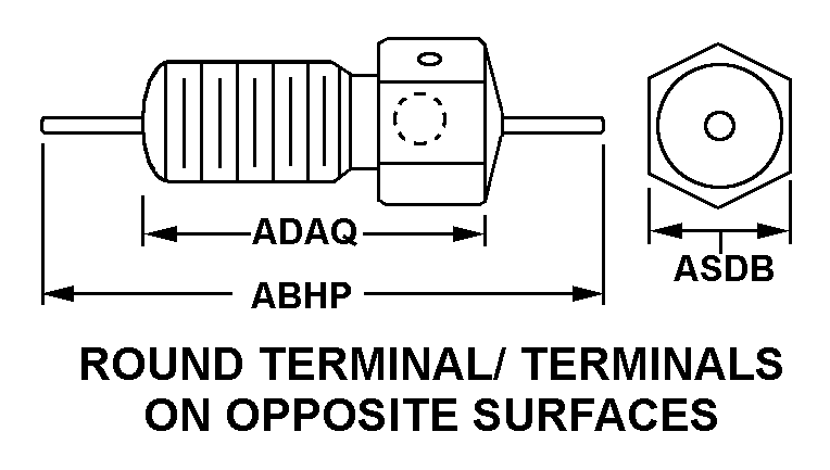 ROUND TERMINAL/TERMINALS ON OPPOSITE SURFACES style nsn 5915-01-191-3272