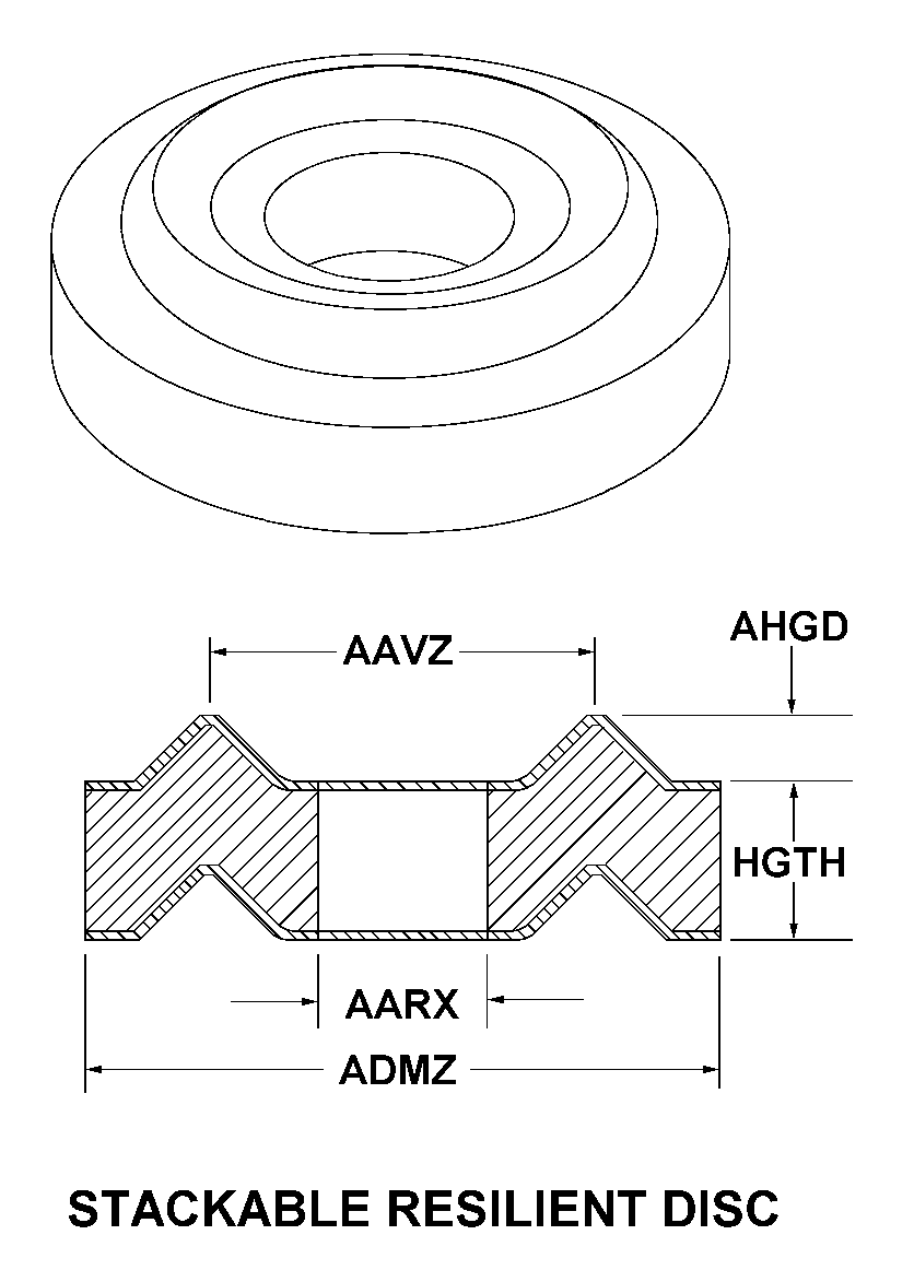 STACKABLE RESILIENT DISC style nsn 5340-01-473-0592