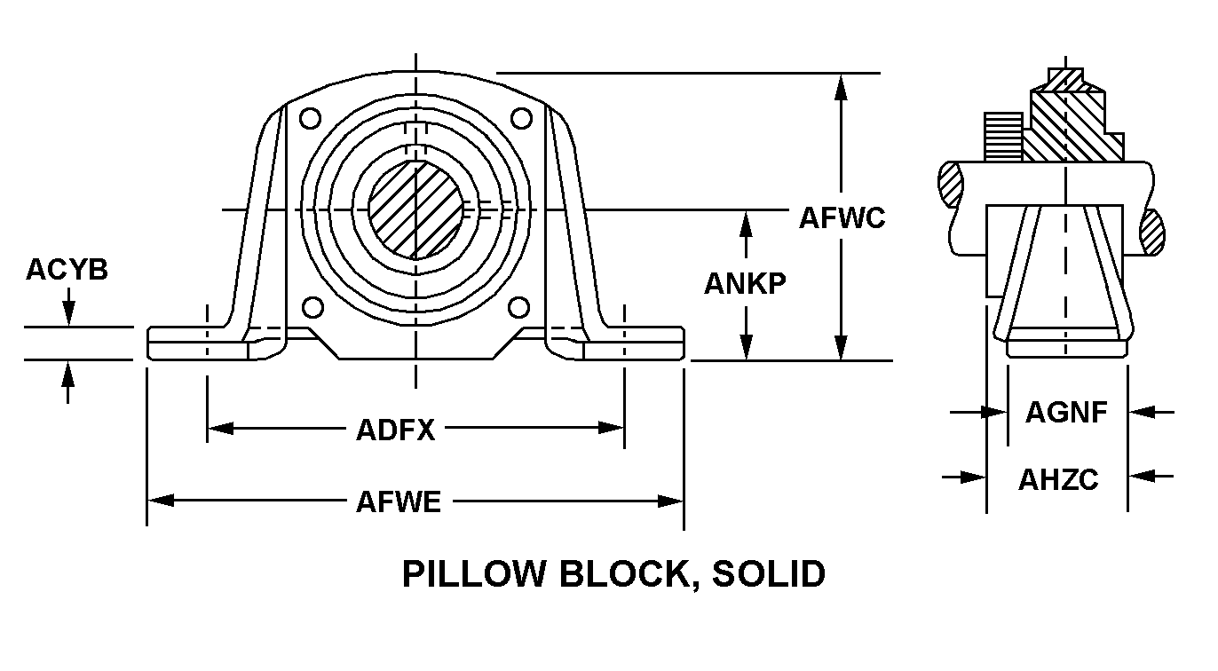 PILLOW BLOCK, SOLID style nsn 3130-01-619-2539