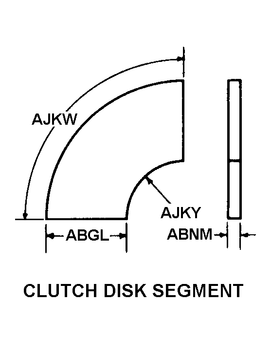 CLUTCH DISK SEGMENT style nsn 3443-01-158-3822
