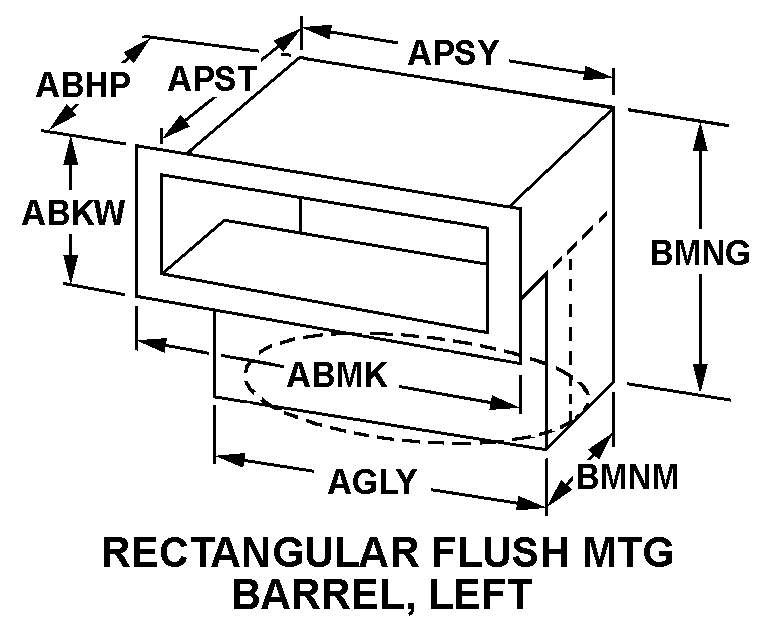 RECTANGULAR FLUSH MTG BARREL, LEFT style nsn 6625-00-301-0231