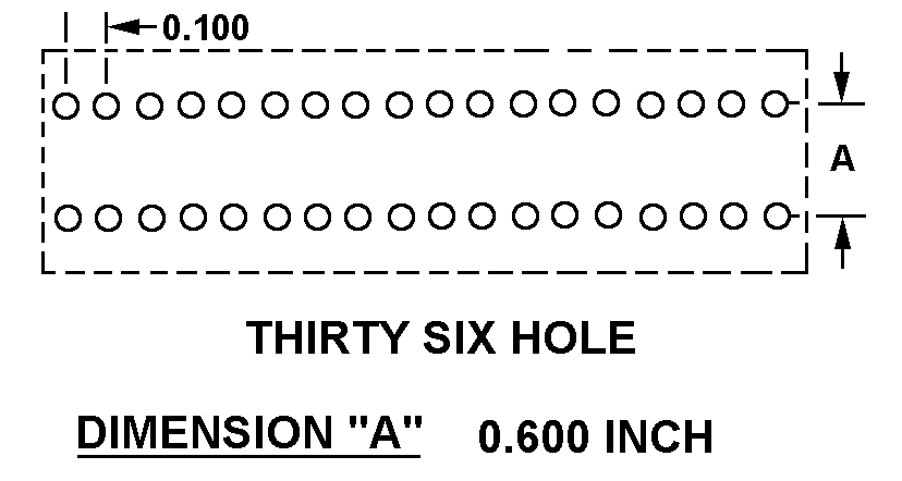 THIRTY SIX HOLE 0.600 INCH style nsn 5935-01-117-6272
