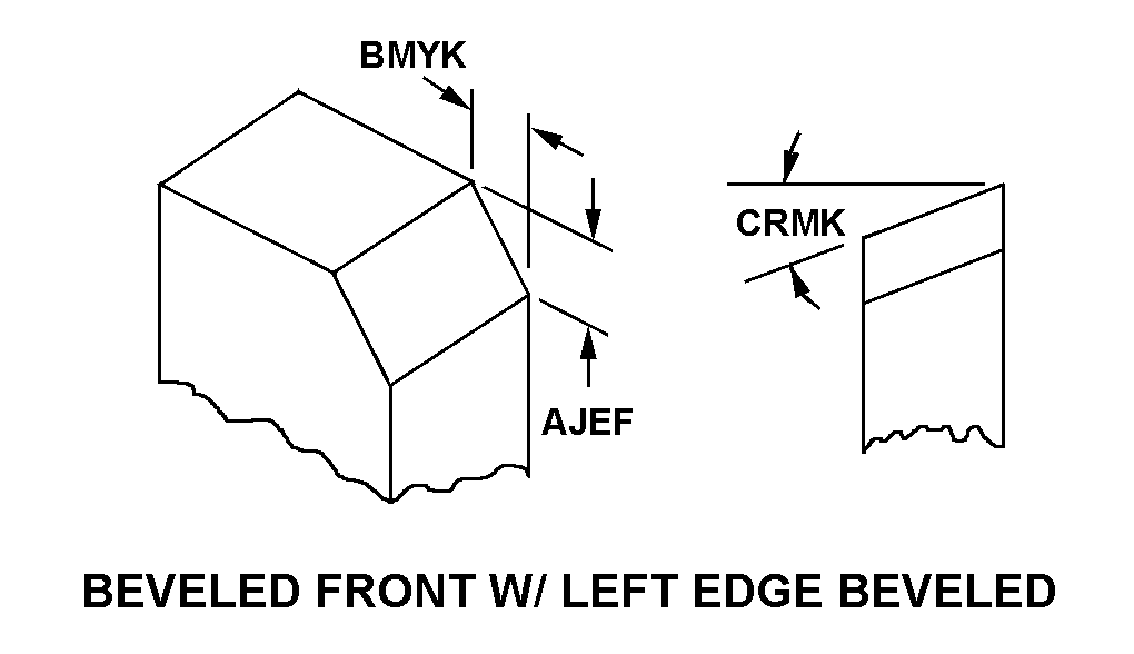 BEVELED FRONT WITH LEFT EDGE BEVELED style nsn 5977-00-280-8514
