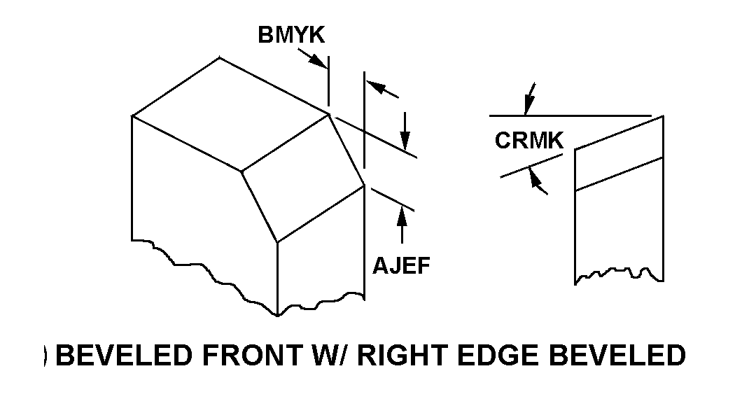 BEVELED FRONT WITH RIGHT EDGE BEVELED style nsn 5977-00-519-7704