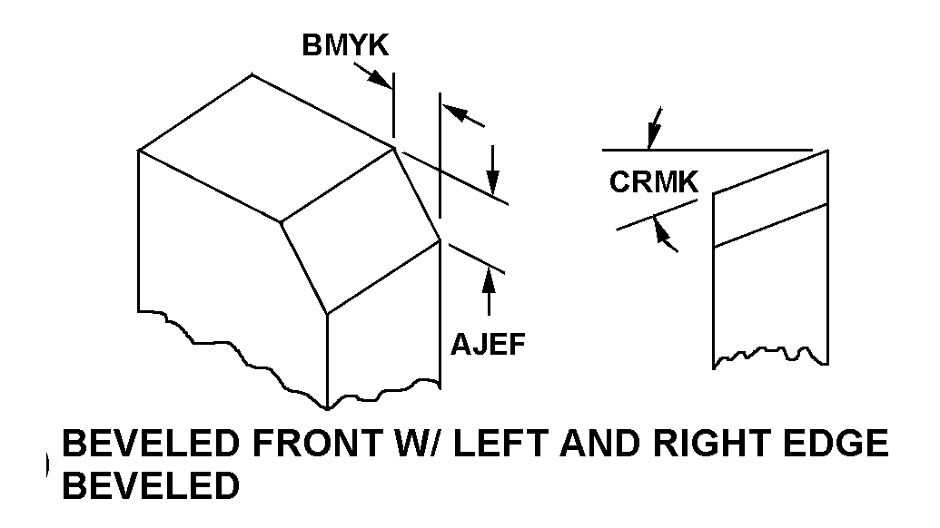 BEVELED FRONT WITH LEFT AND RIGHT EDGE BEVELED style nsn 5977-00-945-8790