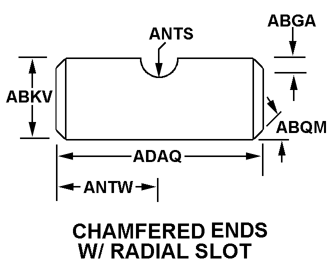 CHAMFERED ENDS W/RADIAL SLOT style nsn 4310-00-141-9350