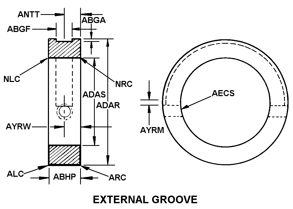 EXTERNAL GROOVE style nsn 4320-00-945-2269