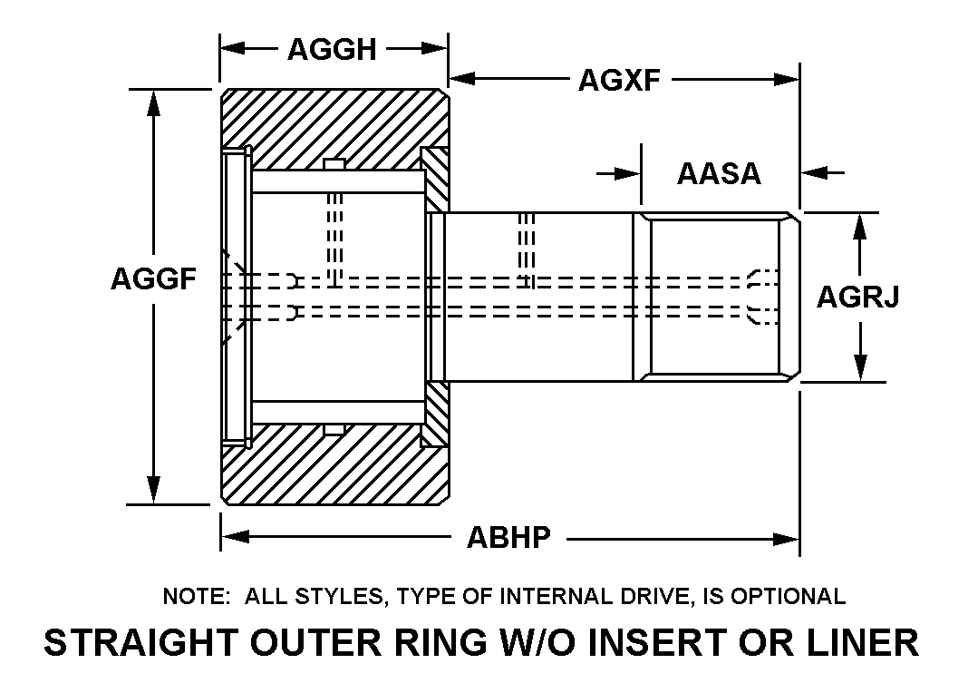 STRAIGHT OUTER RING W/O INSERT OR LINER style nsn 3120-01-587-6515