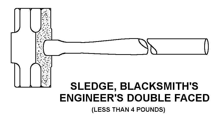 SLEDGE, BLACKSMITH'S OR ENGINEER'S DOUBLE FACED style nsn 5120-01-367-3698