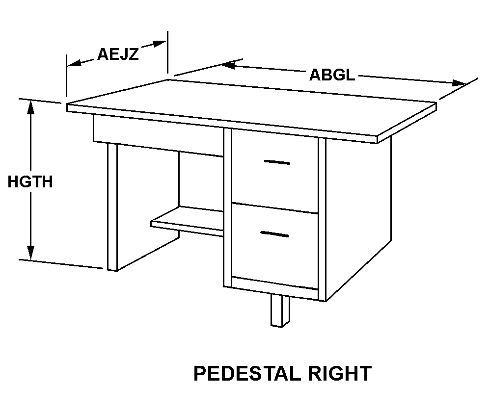 PEDESTAL RIGHT style nsn 7110-01-049-4587