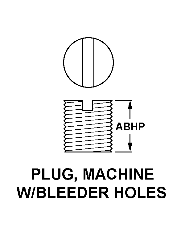 PLUG, MACHINE W/BLEEDER HOLES style nsn 5365-01-445-8922