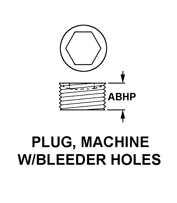PLUG, MACHINE W/BLEEDER HOLES style nsn 5365-01-323-2444