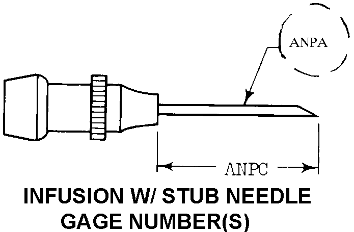 INFUSION W/ STUB NEEDLE GAGE NUMBER(S) style nsn 6515-01-345-5350