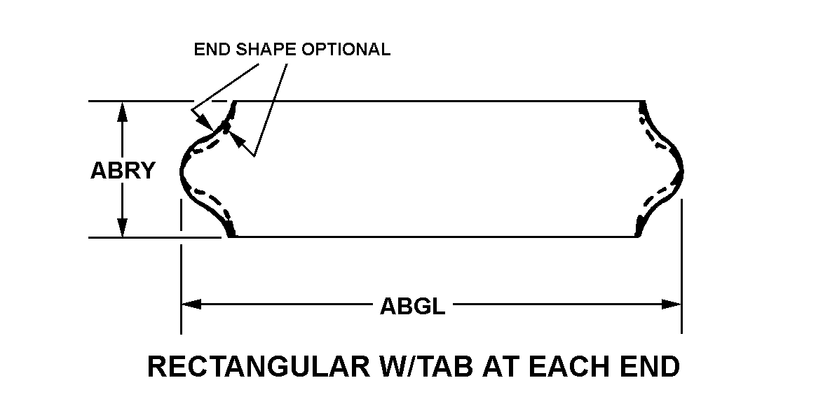 RECTANGULAR W/TAB AT EACH END style nsn 7690-01-626-2697