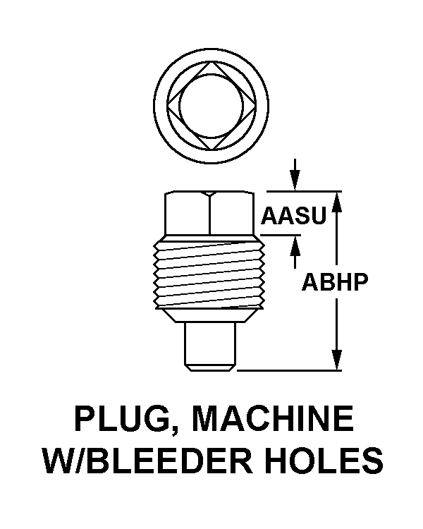 PLUG, MACHINE W/BLEEDER HOLES style nsn 5365-00-278-8807
