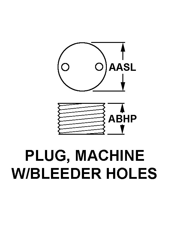 PLUG, MACHINE W/BLEEDER HOLES style nsn 5365-01-198-2482